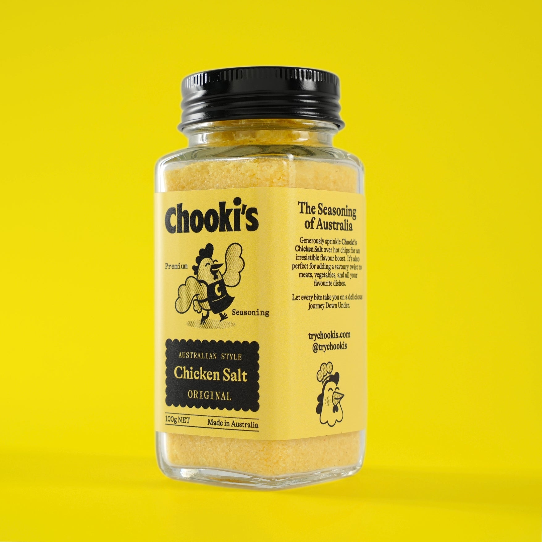 Chooki's Original Chicken Salt 100g glass shaker bottle
