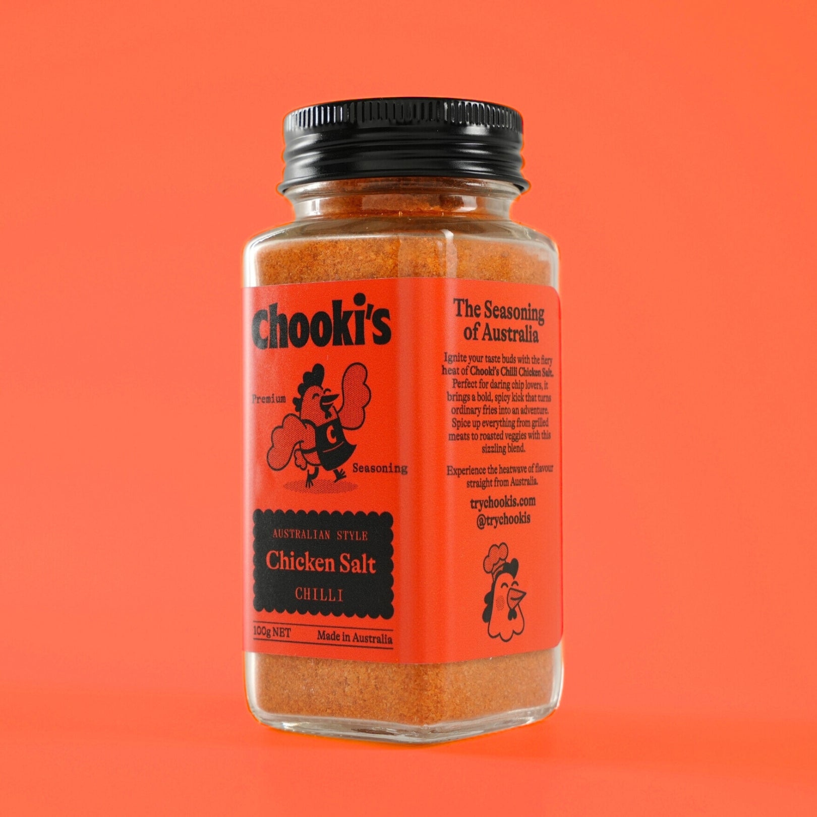 Chooki's Chilli Chicken Salt 100g glass shaker bottle