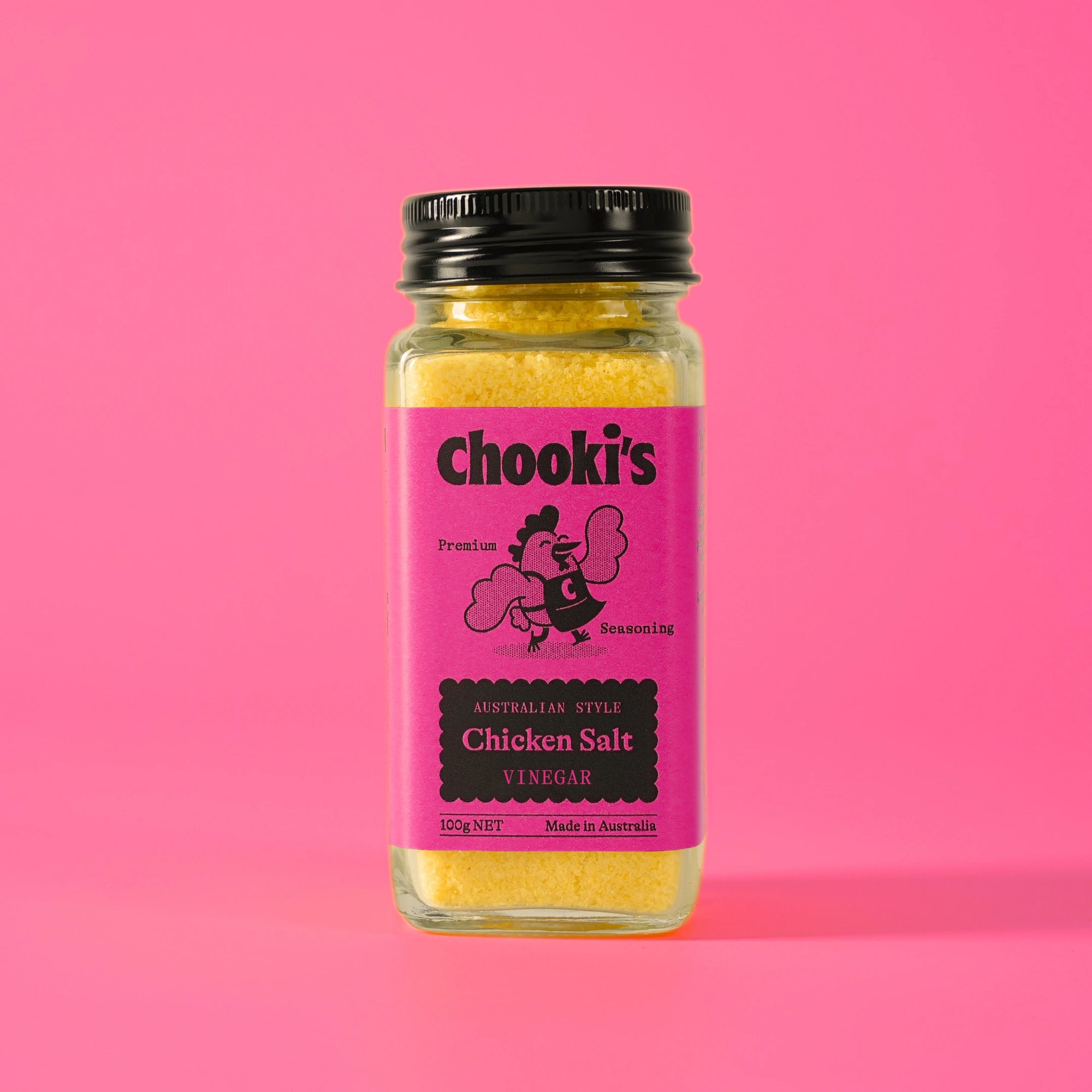 Chooki's Vinegar Chicken Salt 100g glass shaker bottle