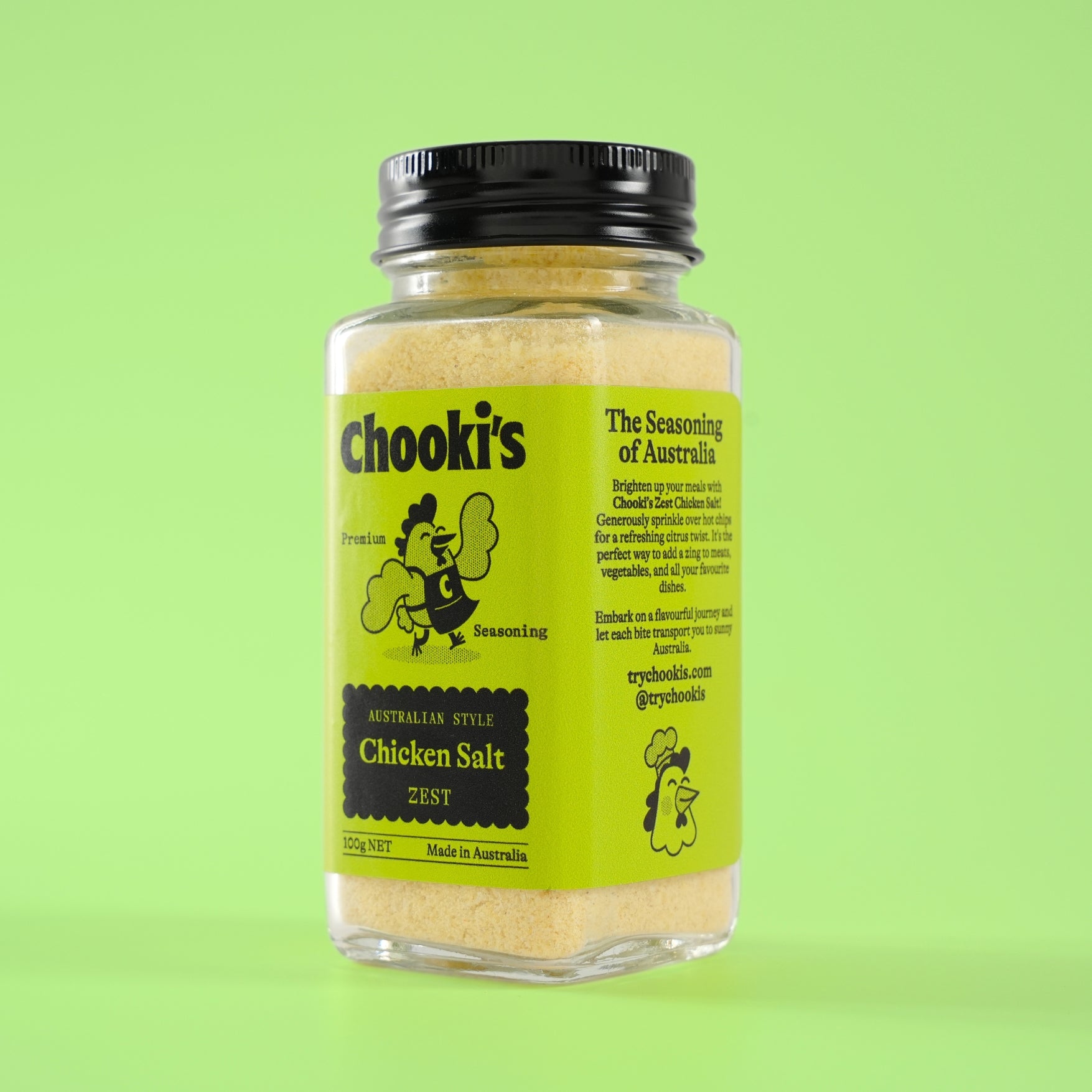 Chooki's Zest Chicken Salt 100g glass shaker bottle