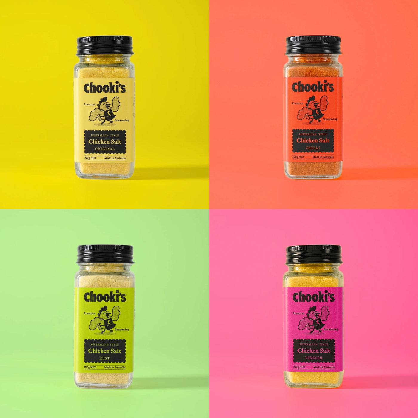 Chooki's Complete Collection all four chicken salt flavours