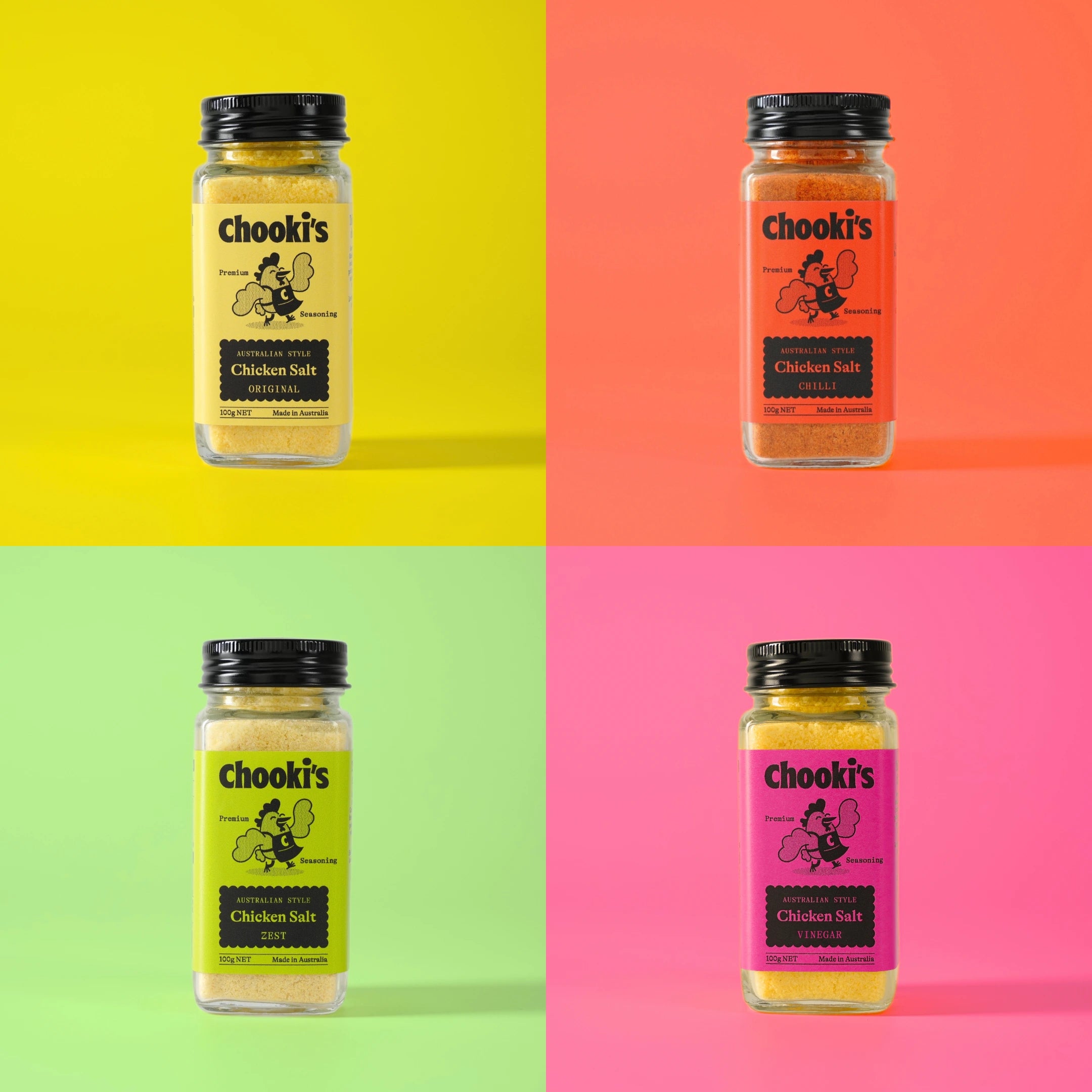 Chooki's Complete Collection all four chicken salt flavours