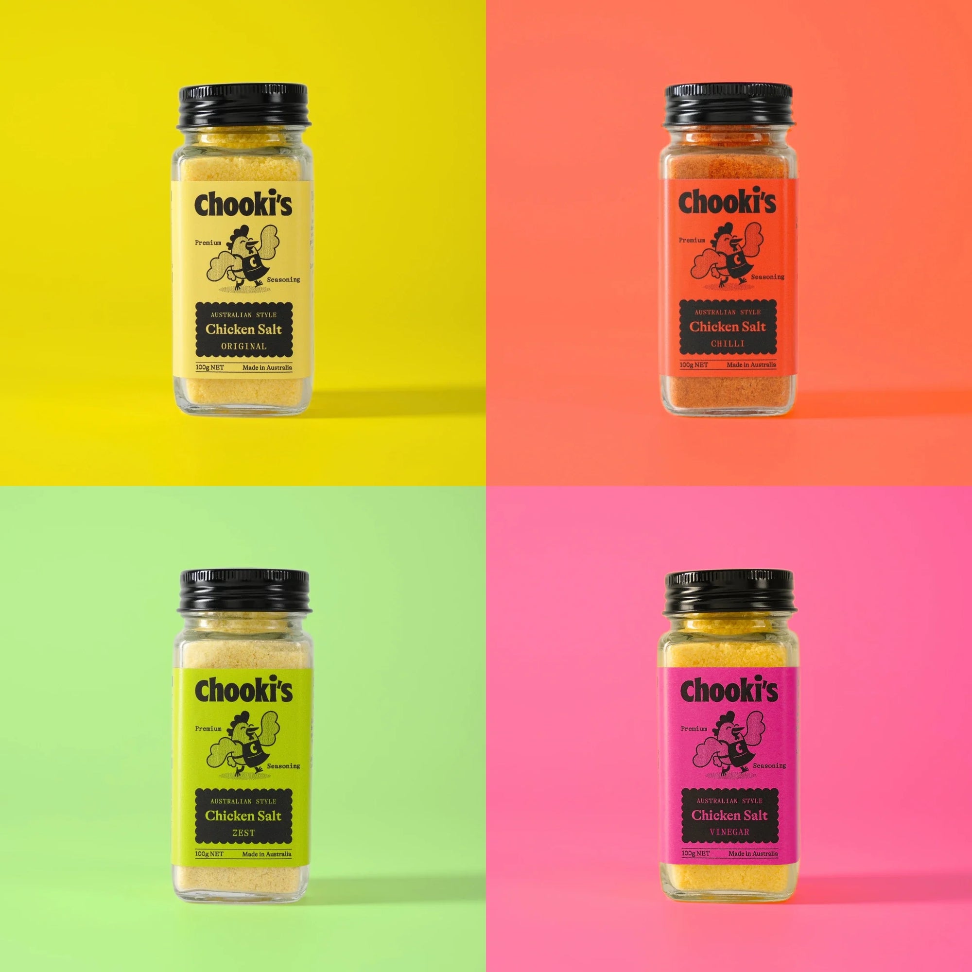Build Your Own Pack - all four Chooki's chicken salt flavours