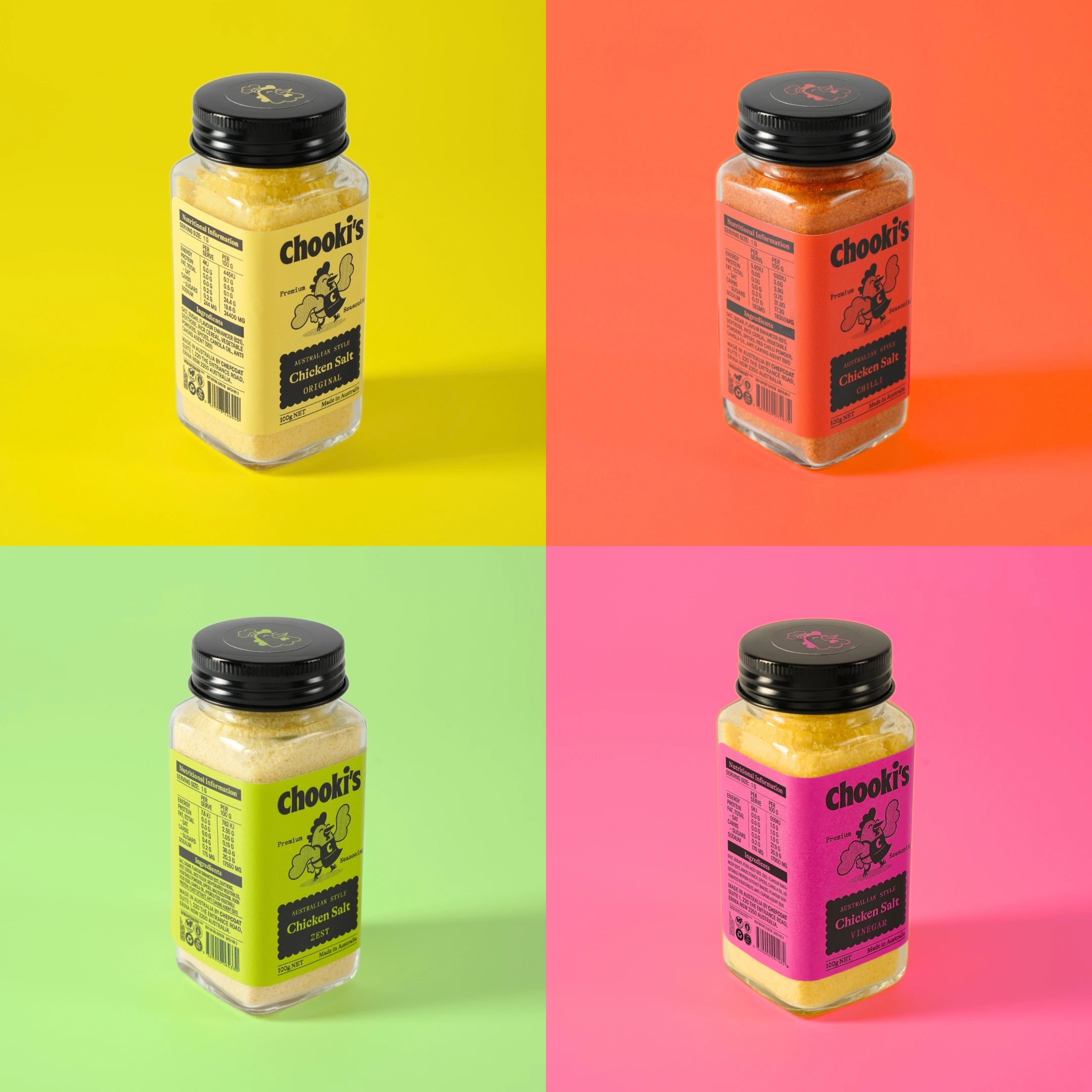 Chooki's Complete Collection all four chicken salt flavours